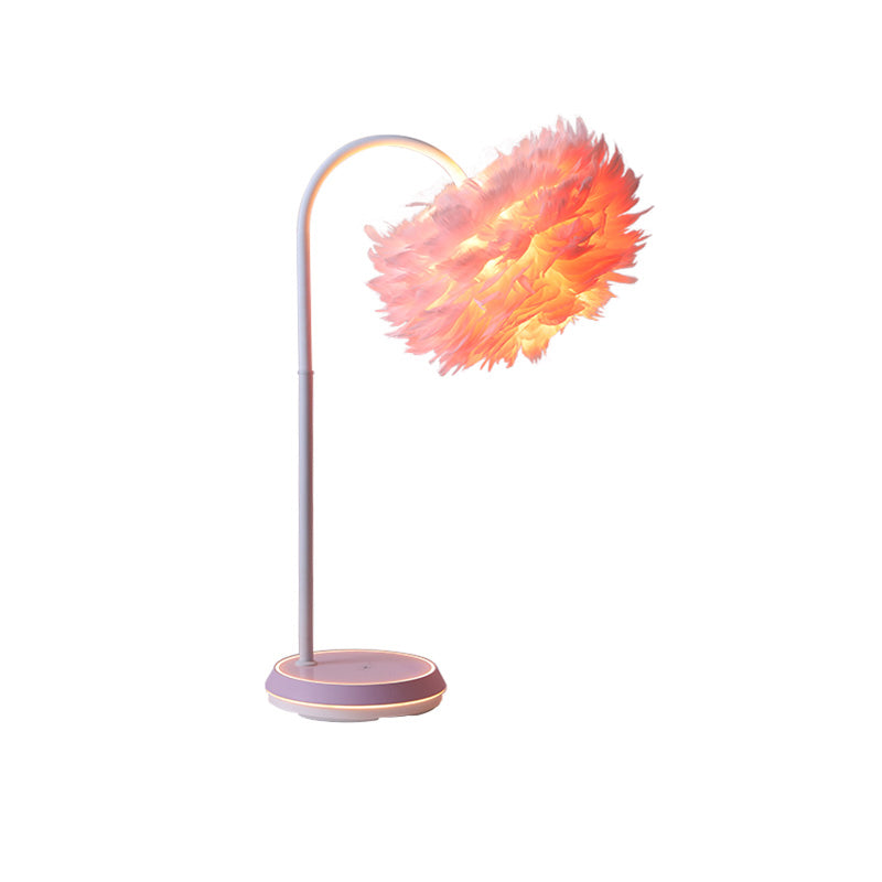 Diff Dimmable Flexible Feather Night Lamp with Wireless Charger-DF8045
