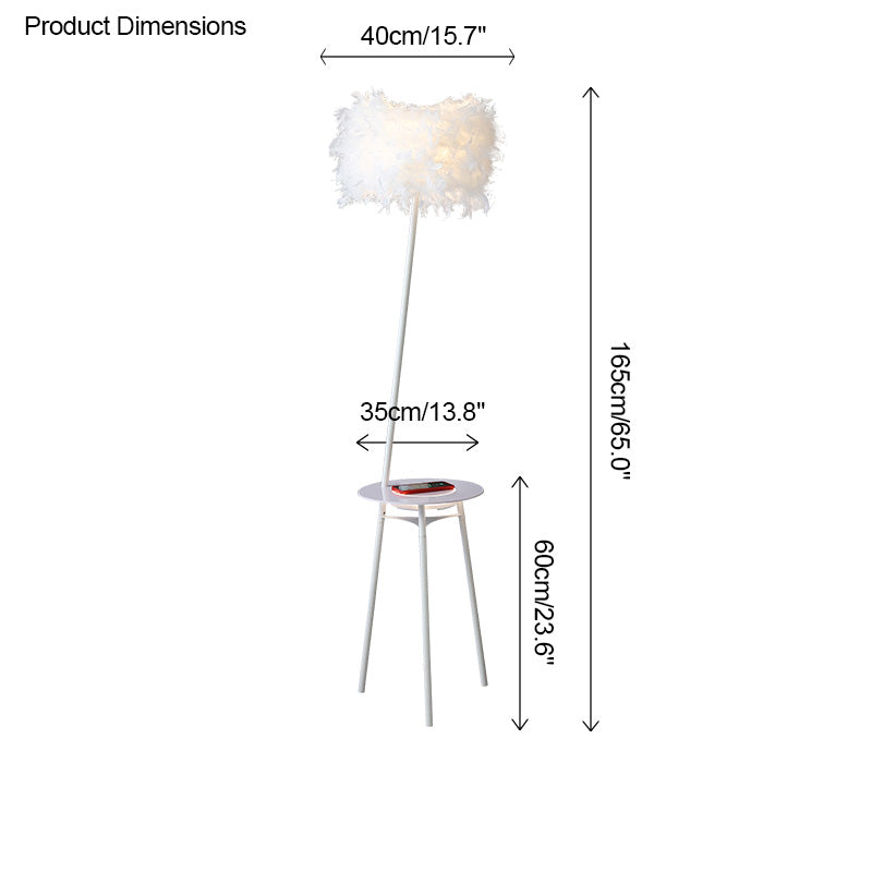 Diff Dimmable Feather Tripod Floor Lamp with Tray-DF7058