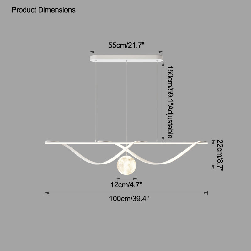 Diff Moon Sculptural Linear Chandelier-DF2239