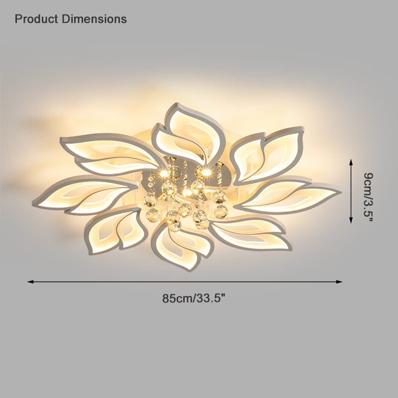 Diff Big Flower Crystal Flush Mount Ceiling Light-DF1107