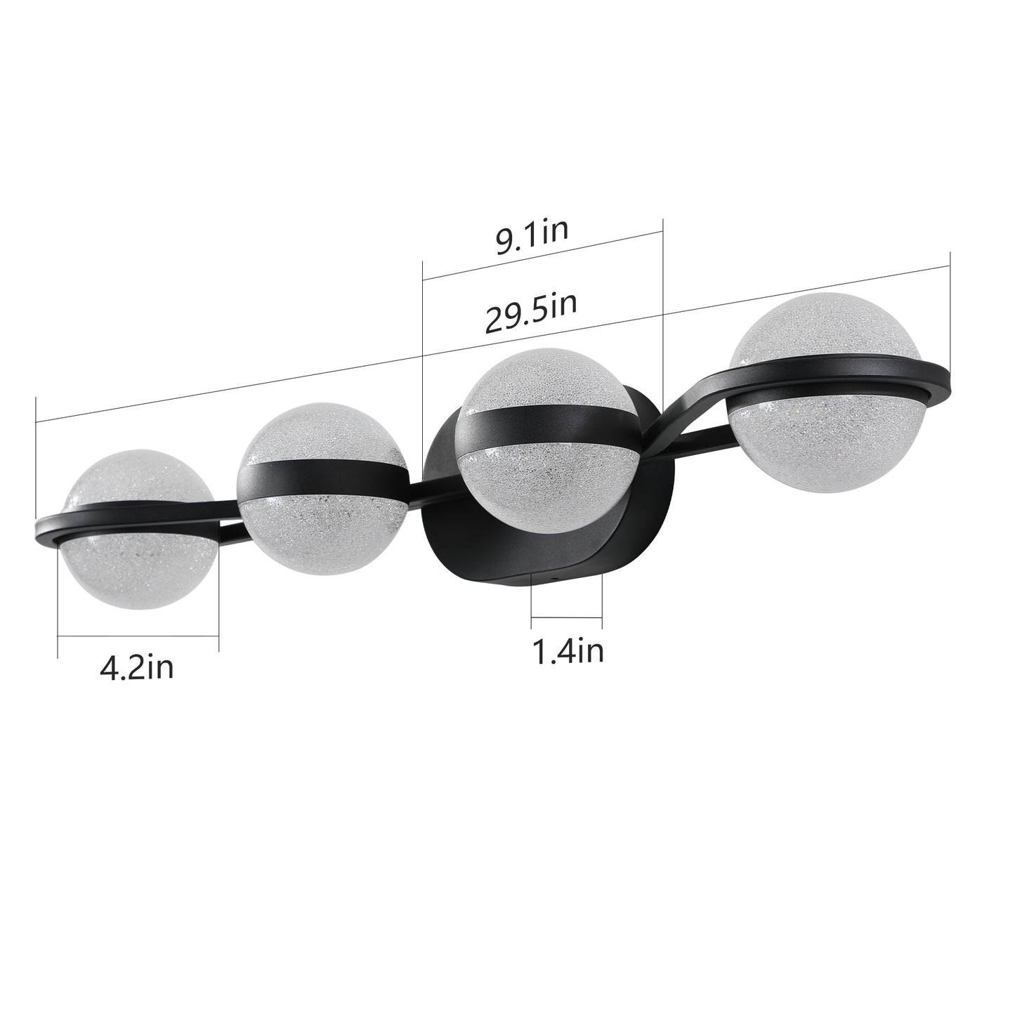 Modern Minimalist LED 4 Bulb Bathroom Vanity Light-DG2037