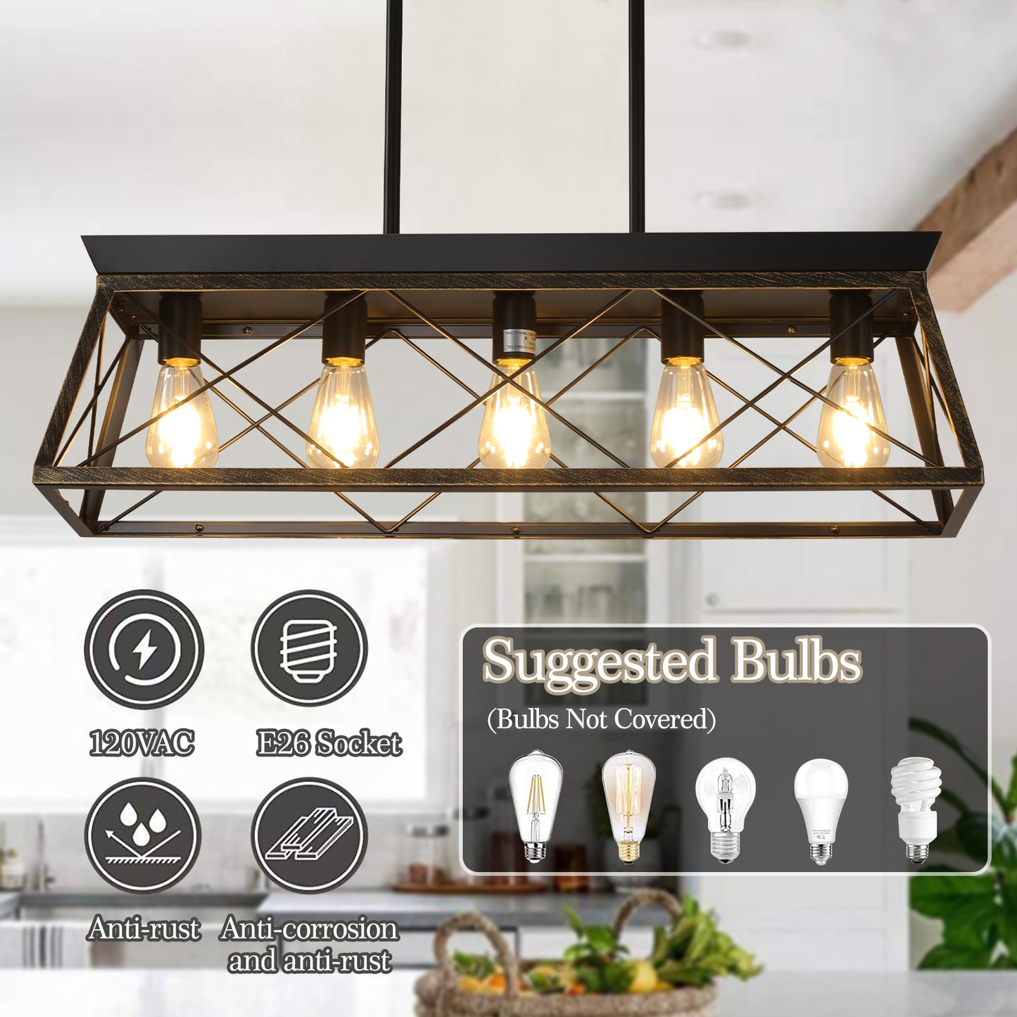 5-Light Farmhouse Chandeliers -DG2003