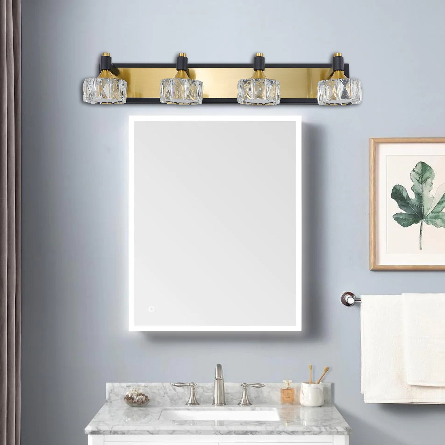 LED 4-Light Modern Crystal Bathroom Vanity Light -DG2023