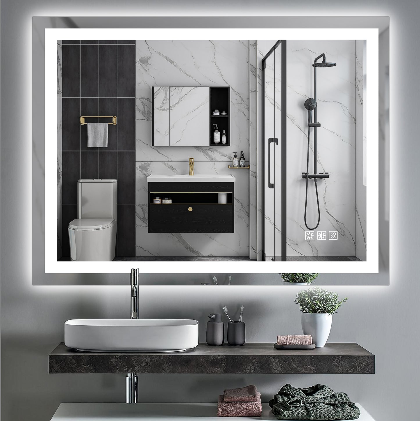 Anti-Fog & Dimming Led Bathroom Vanity Mirror-DG2024