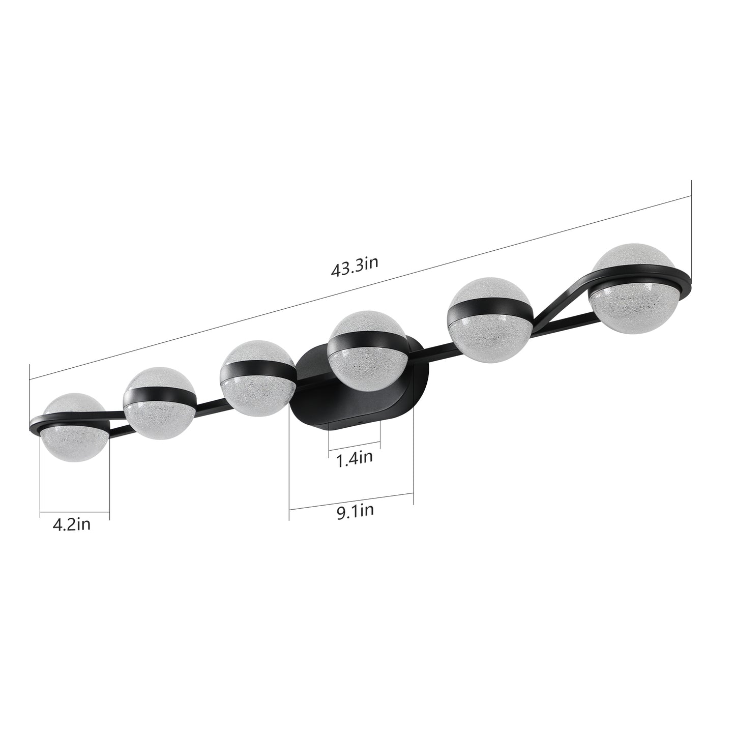 Vanity Lights With 6 LED Bulbs For Bathroom Lighting-DG2048