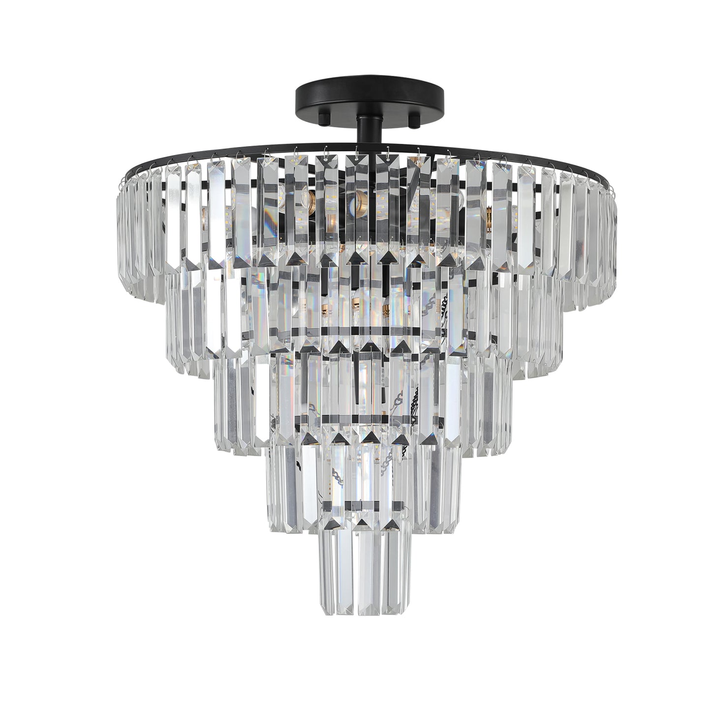 Black large crystal chandelier, modern style chandelier