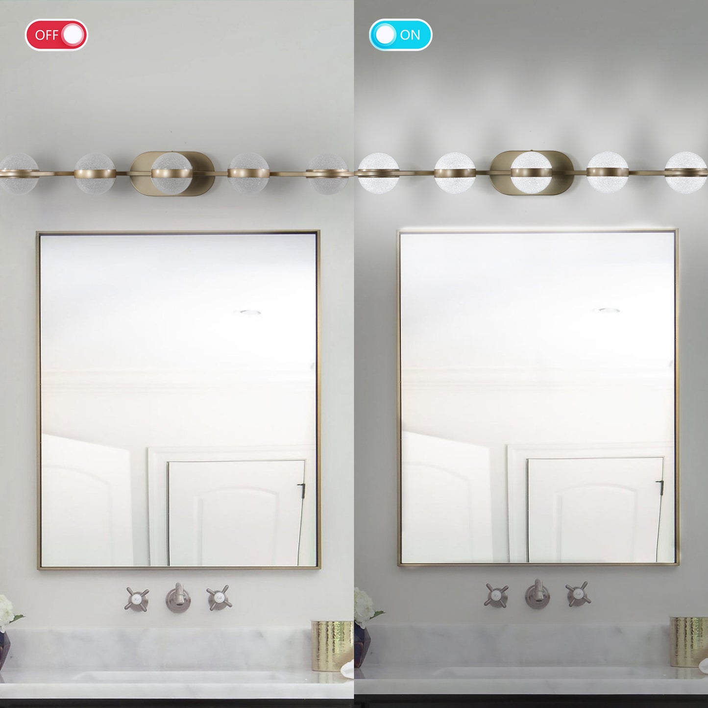 Modern Minimalist LED 5 Bulb Bathroom Vanity Light-DG2039
