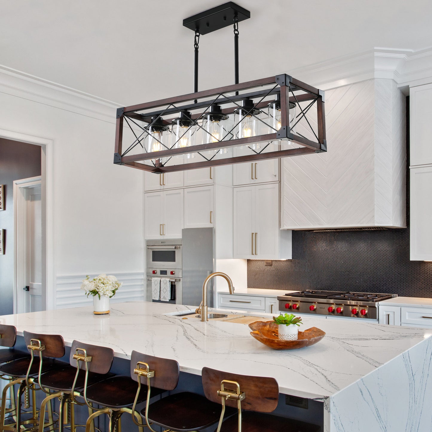 5-Light Retro Farmhouse Chandelier -DG2005