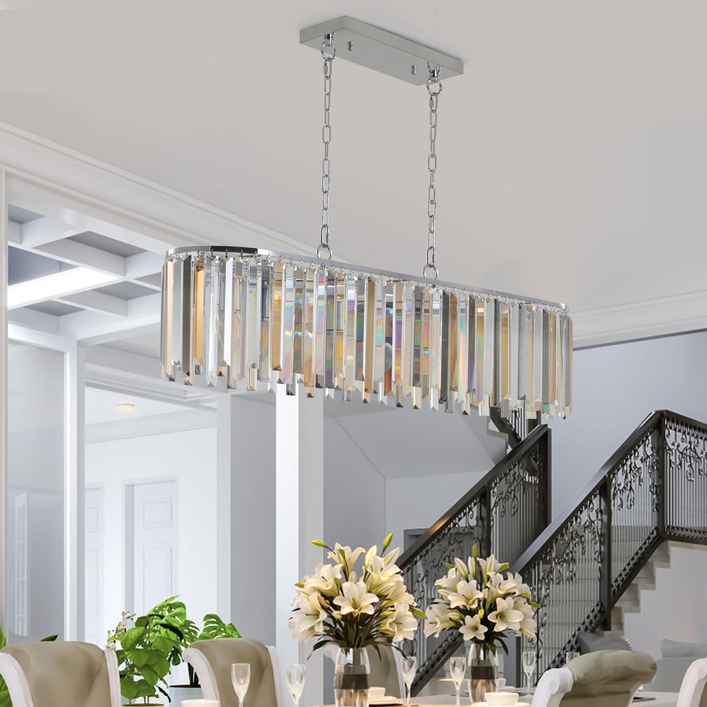 Modern Oval Crystal ceiling chandelier-DG2043