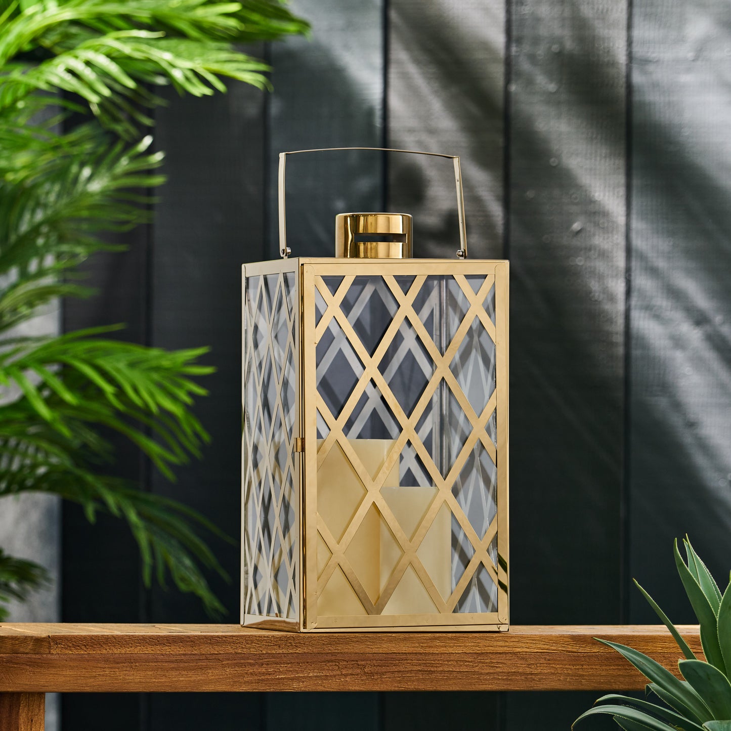 ANTON 18"H STAINLESS STEEL LANTERN