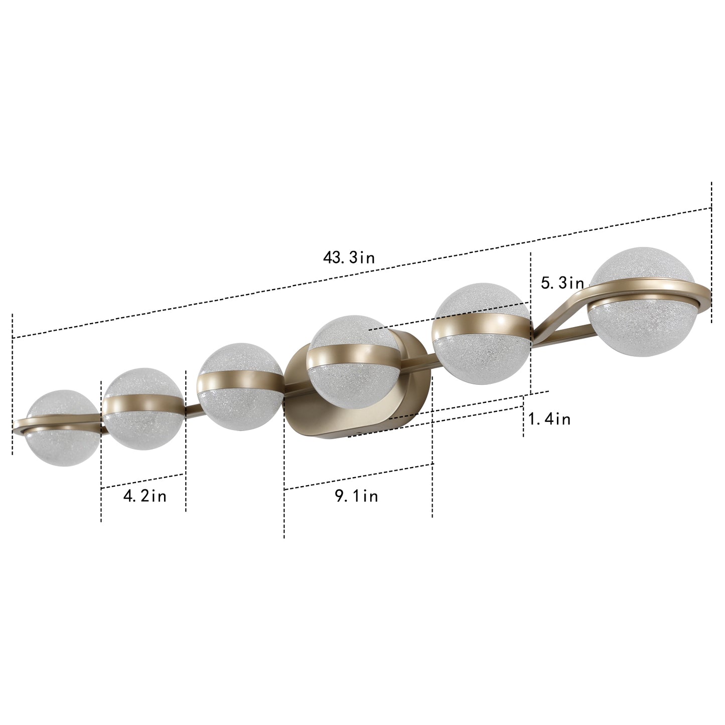 Modern Minimalist LED 5 Bulb Bathroom Vanity Light-DG2040