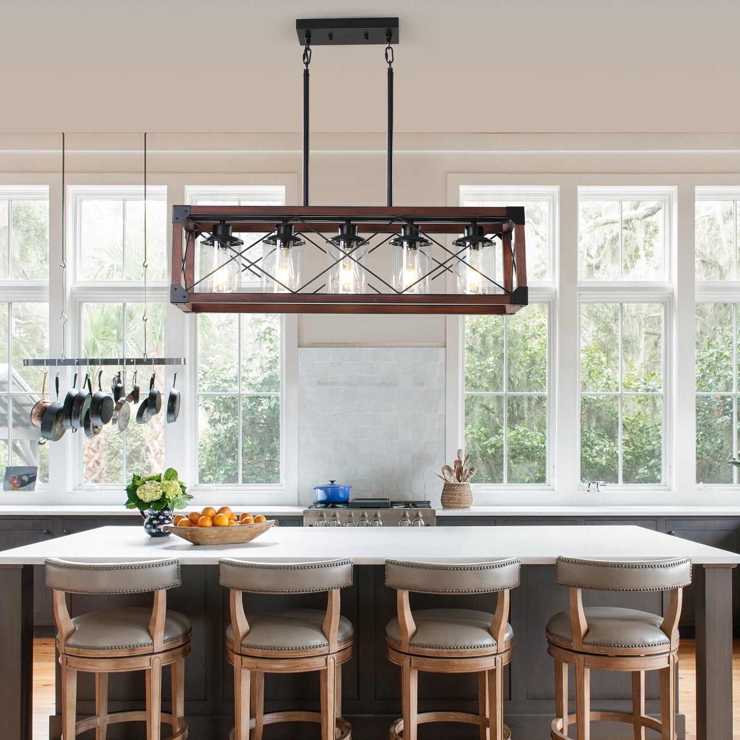 5-Light Retro Farmhouse Chandelier -DG2005