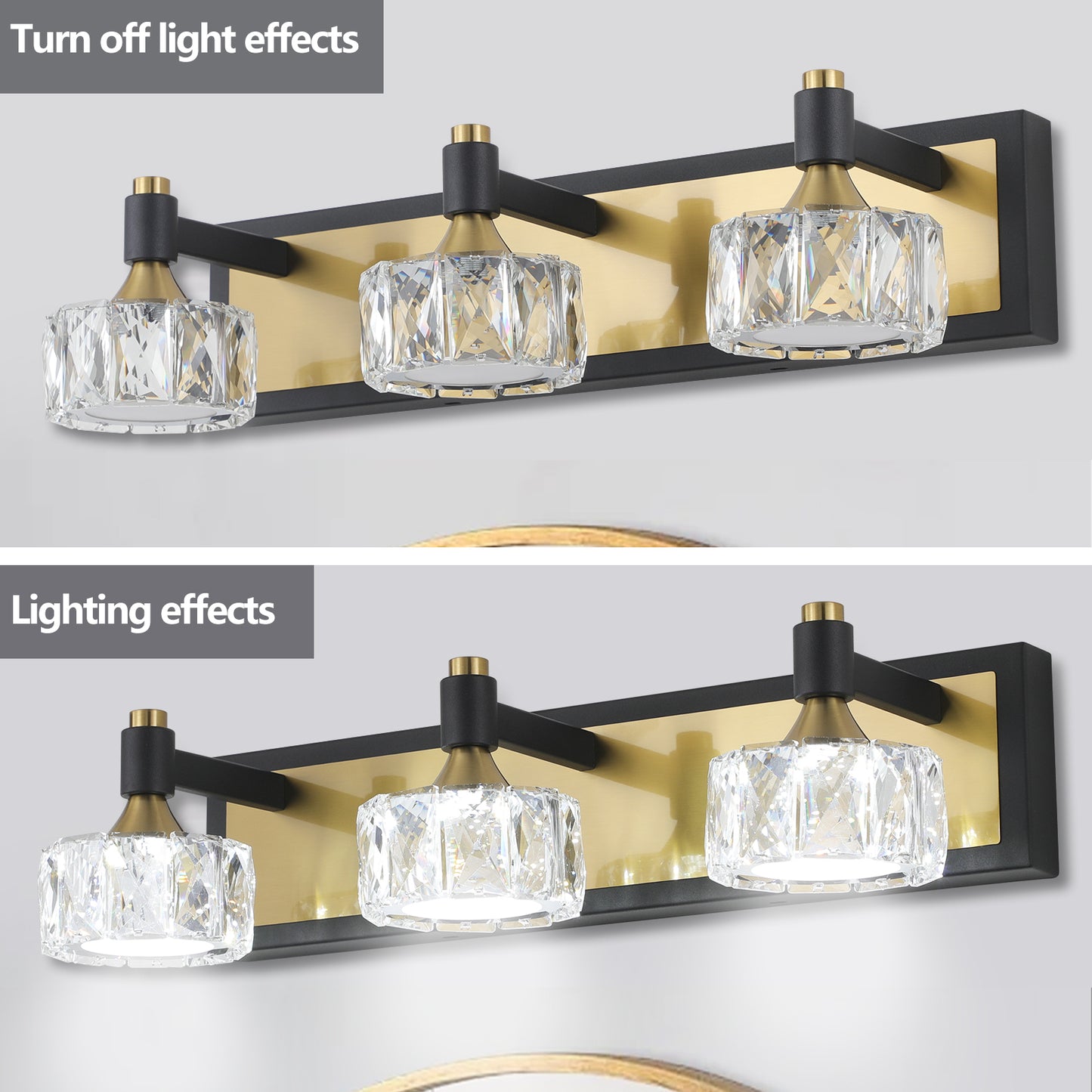 LED 3-Light Modern Crystal Bathroom -DG2022
