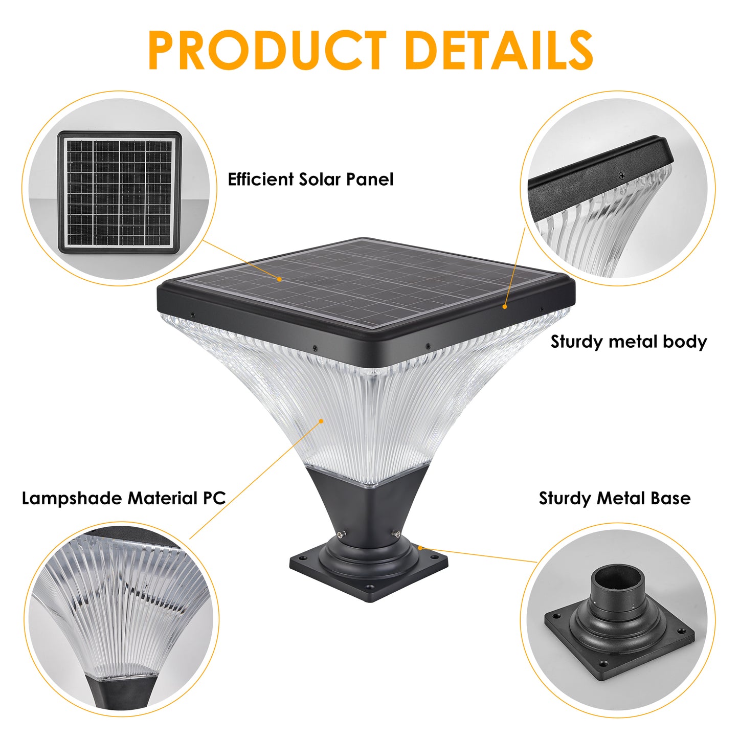 Solar Street Lamp Cap with Base-DG2059