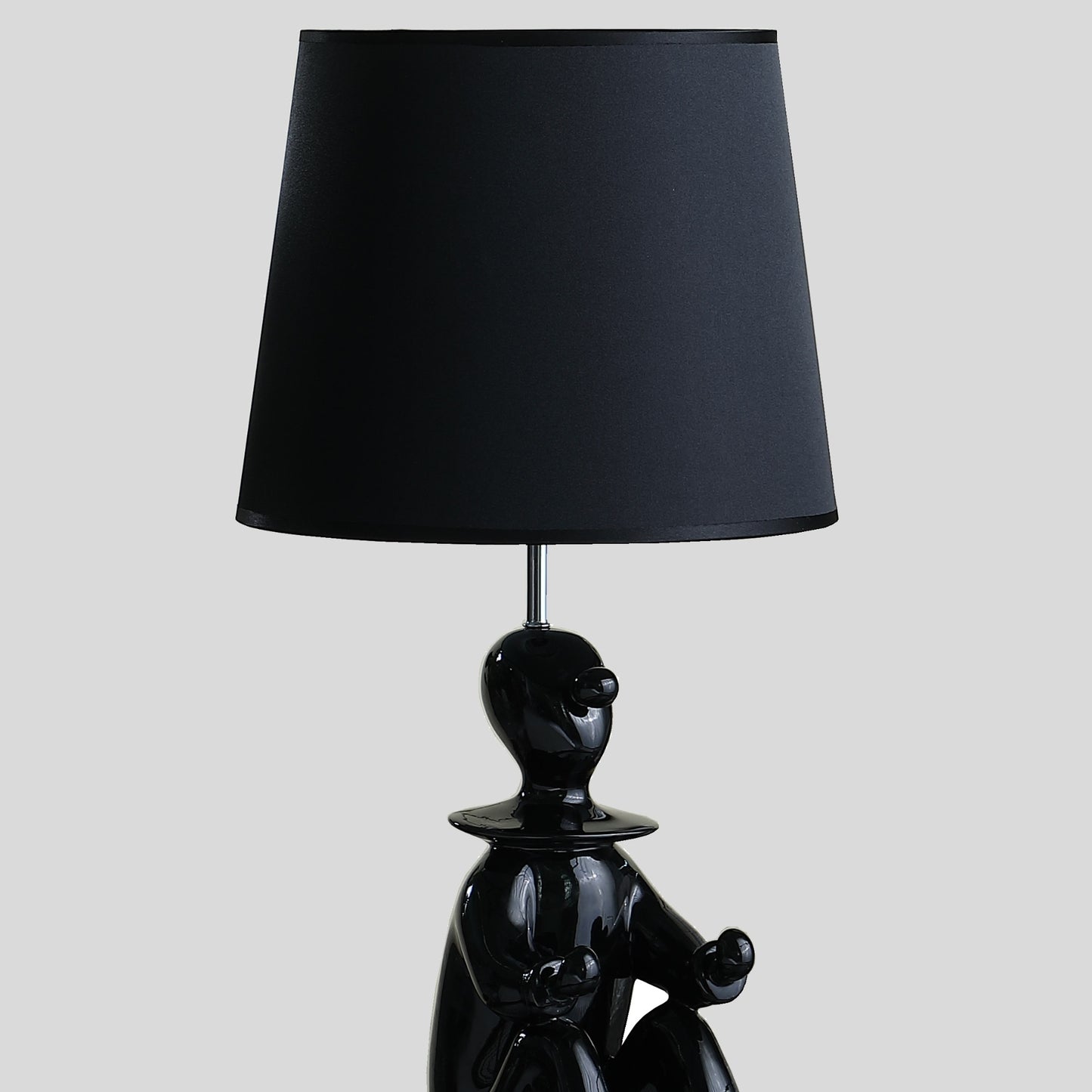 21.25" Black Modern Clown Phone Holder Resin Table Lamp