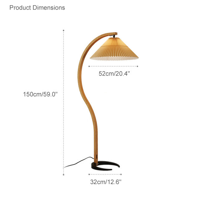 Diff Pleated Gooseneck Floor Lamp-DF7013