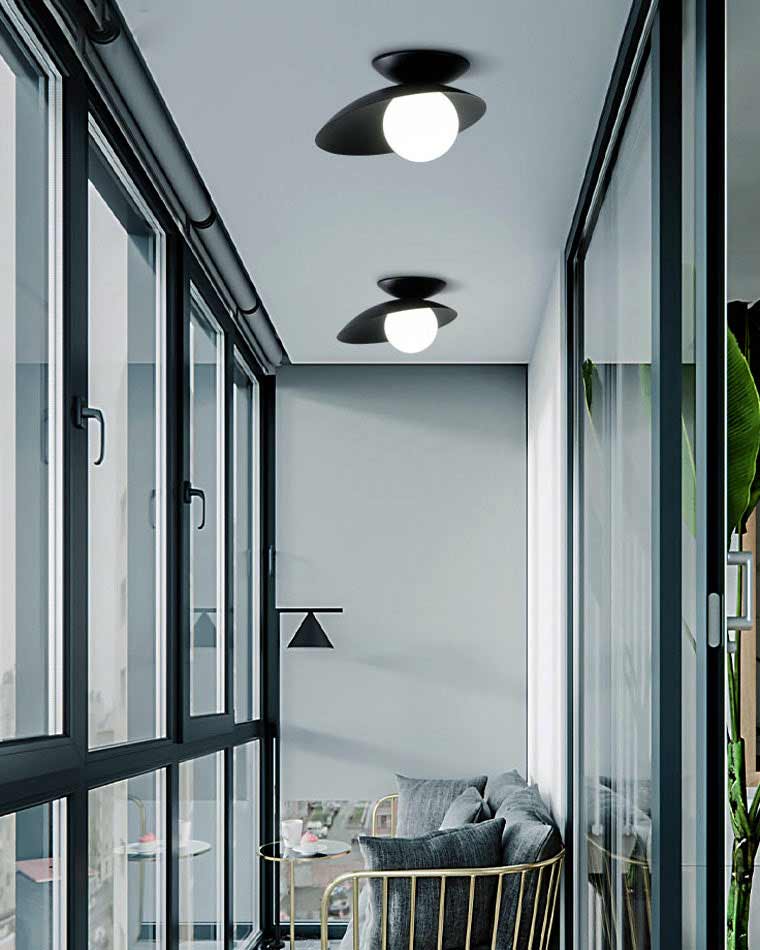 Diff Frosted Glass Globe Asymmetrical Ceiling Light-DF1021