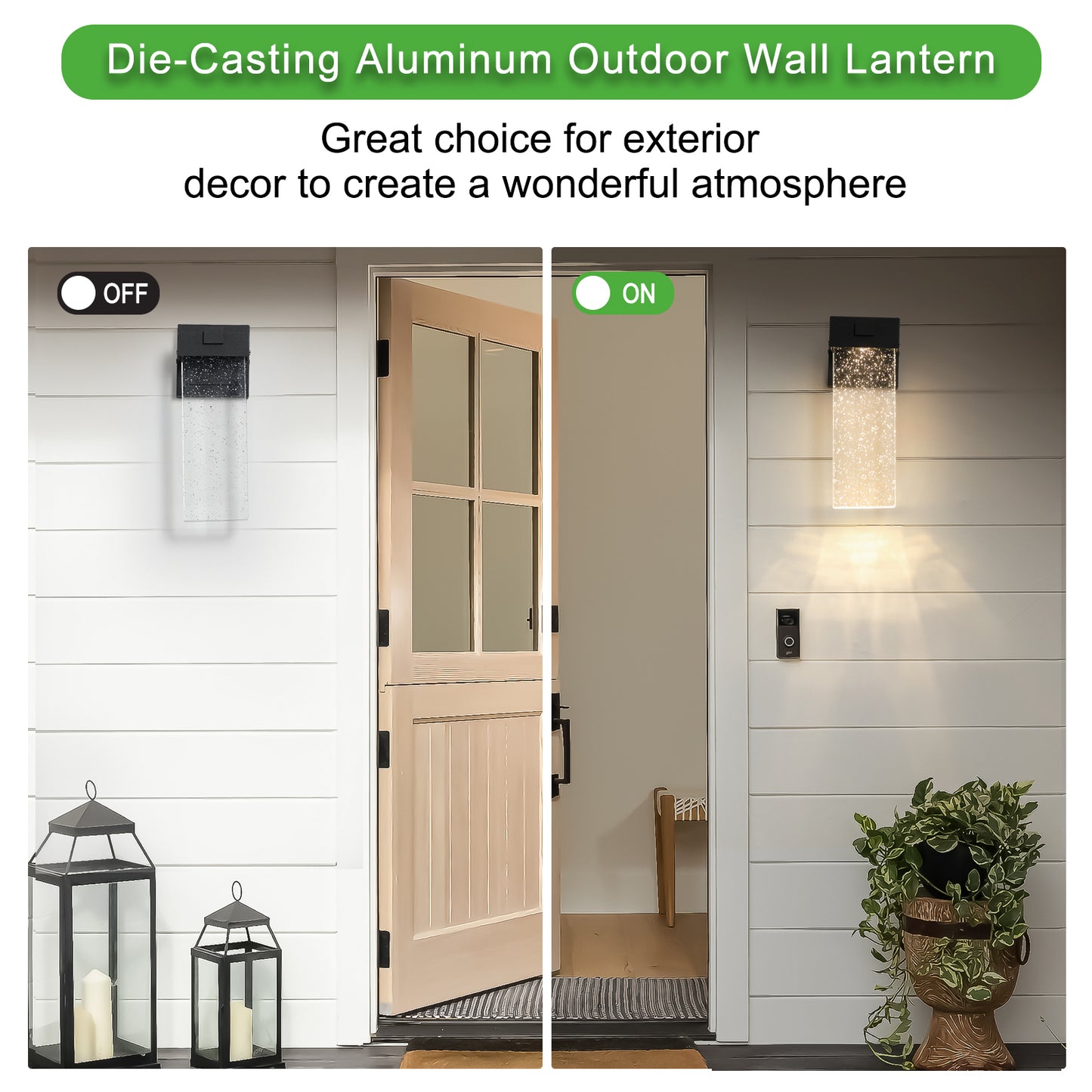 Outdoor waterproof transparent LED crystal wall lamp (2 packs)-DG2055