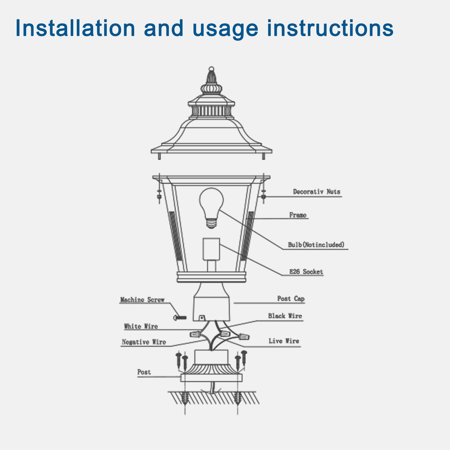 Outdoor Glass Column Headlights-DG2044