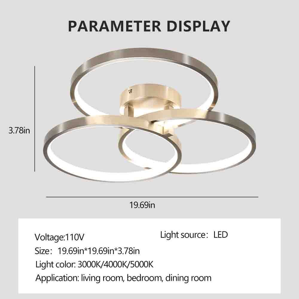 Contemporary semi-flush mount with inner ring illumination Ceiling lamp-DG2060