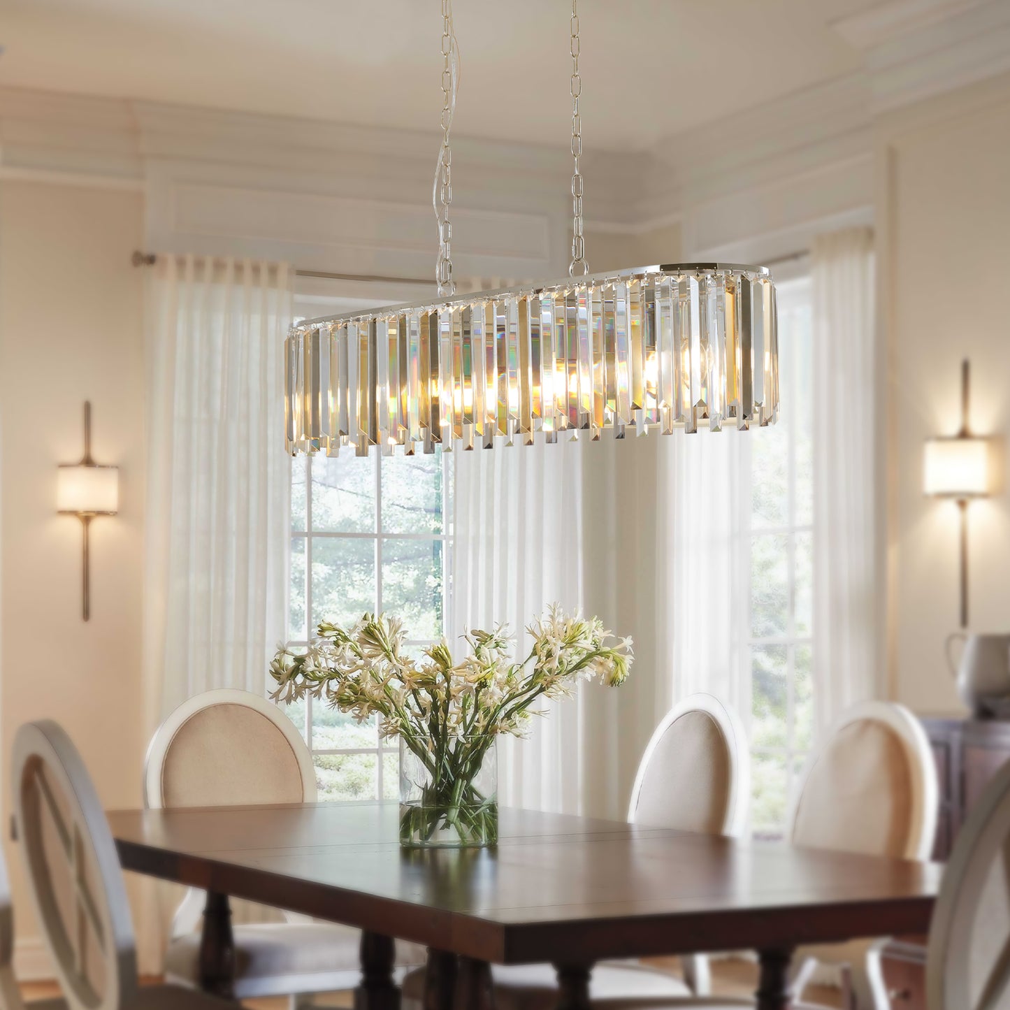 Modern Oval Crystal ceiling chandelier-DG2043