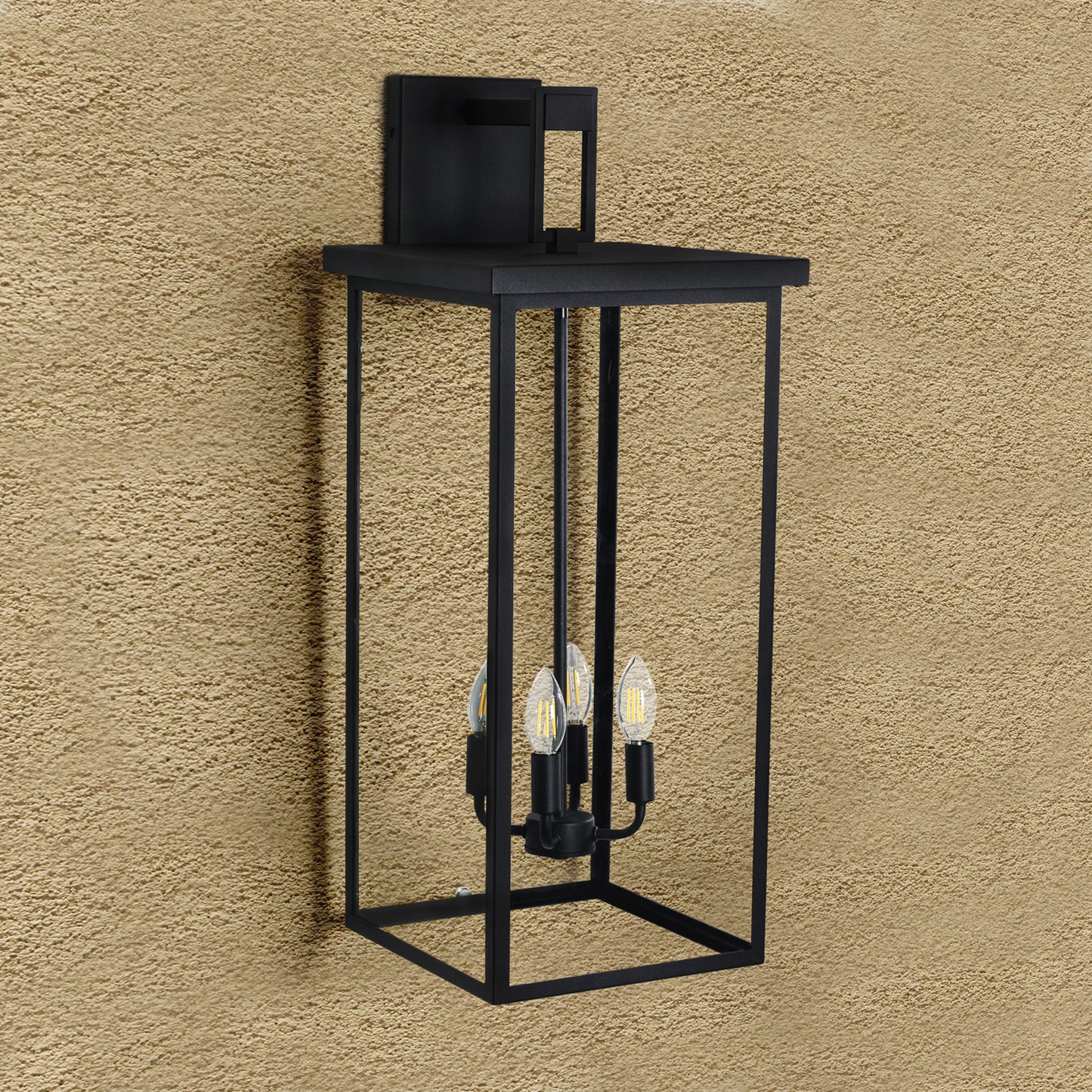 4-Light Black Outdoor Wall Light-DG2001