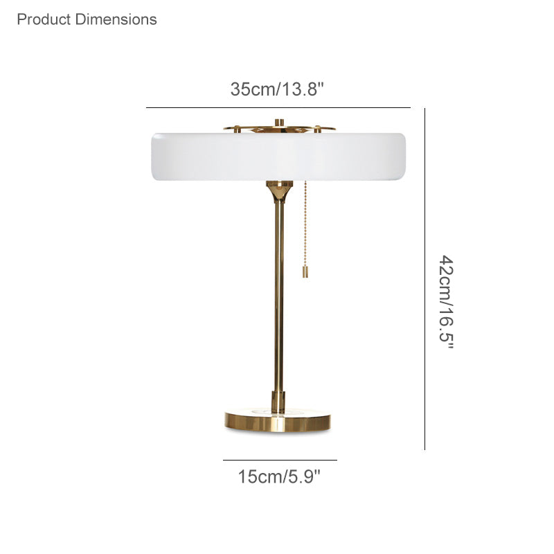 Diff Mid-Century Round Table Lamp with Pull Chain-DF8009