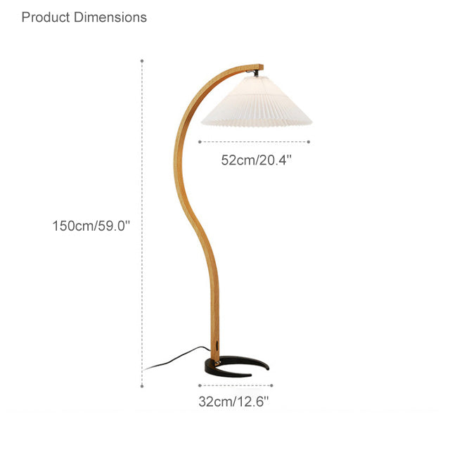 Diff Pleated Gooseneck Floor Lamp-DF7013