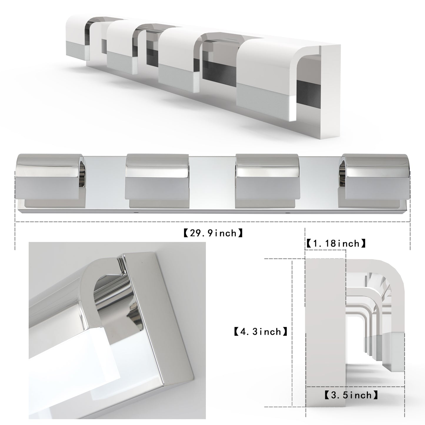 4-Light LED Modern Bathroom Vanity Lighting-DG2033