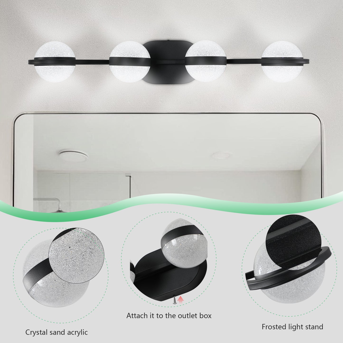 Modern Minimalist LED 4 Bulb Bathroom Vanity Light-DG2037