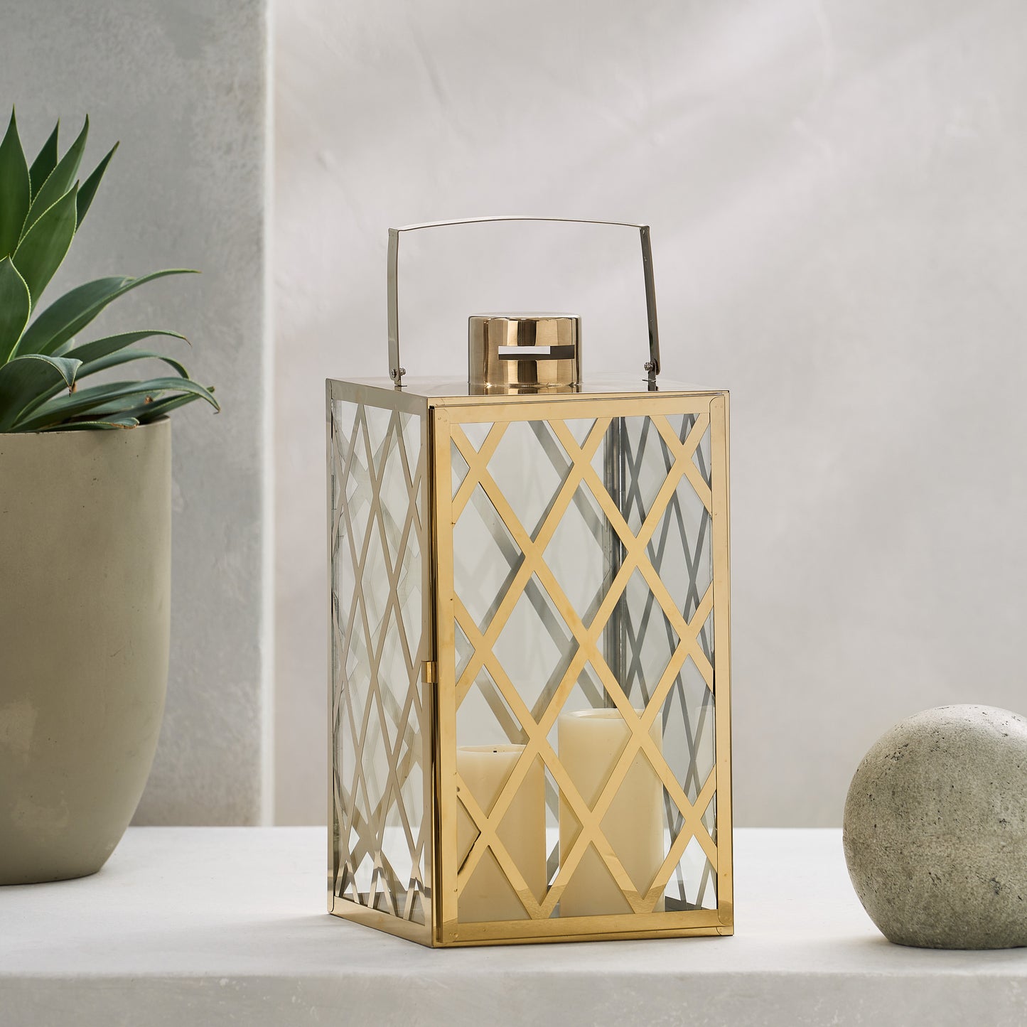 ANTON 18"H STAINLESS STEEL LANTERN