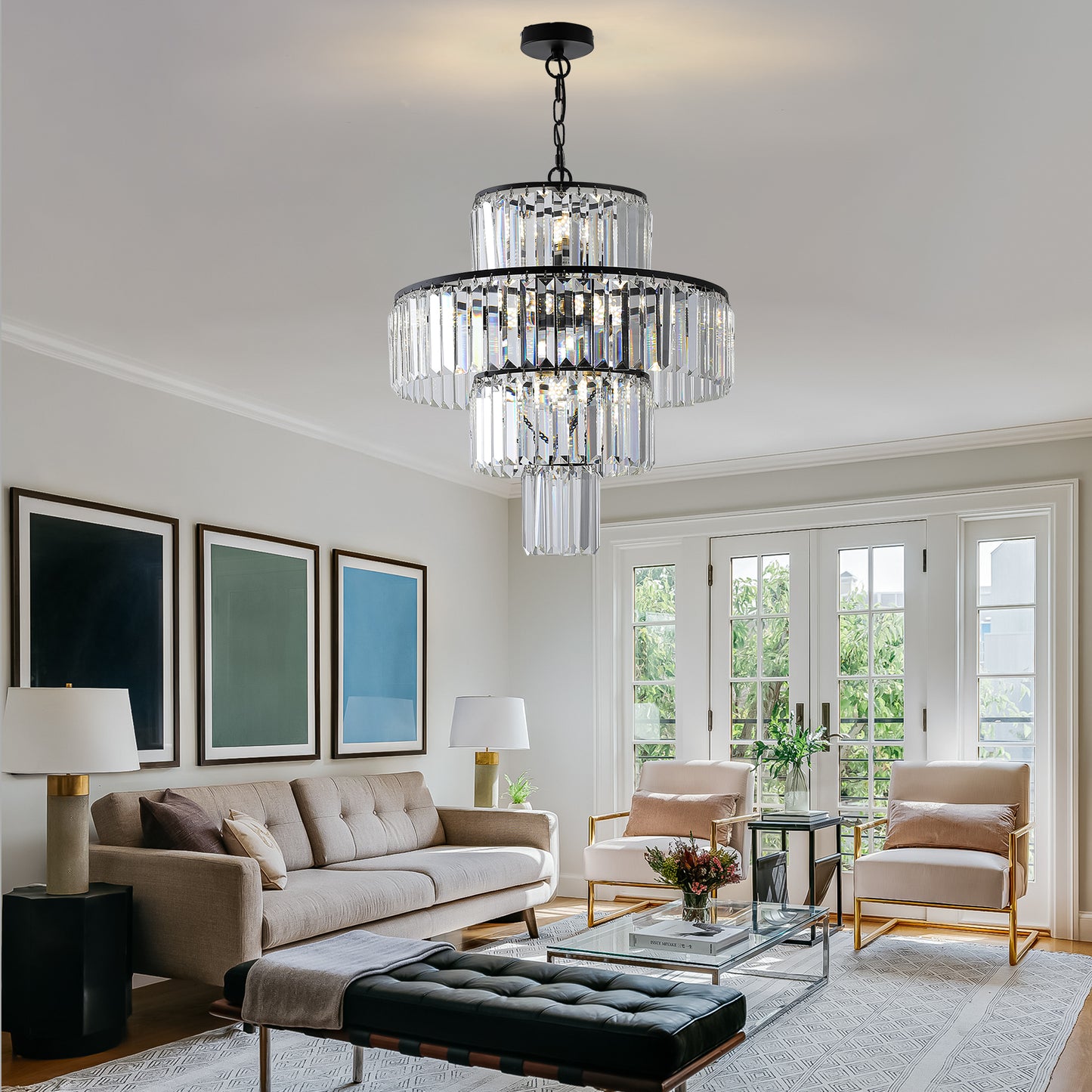 Black Luxury Crystal Chandelier Modern Chandeliers Lights -DG2012