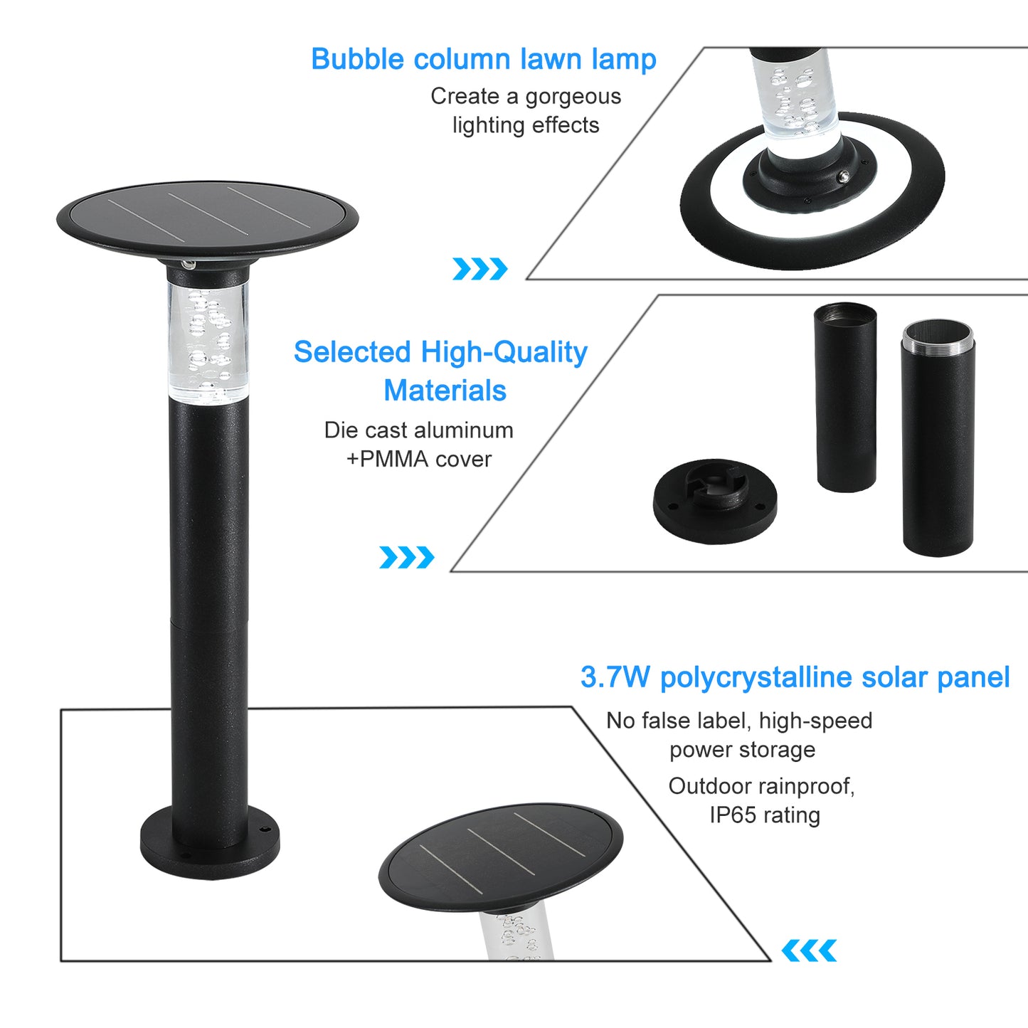 Solar Lawn Light With Dimmable LED-DG2058