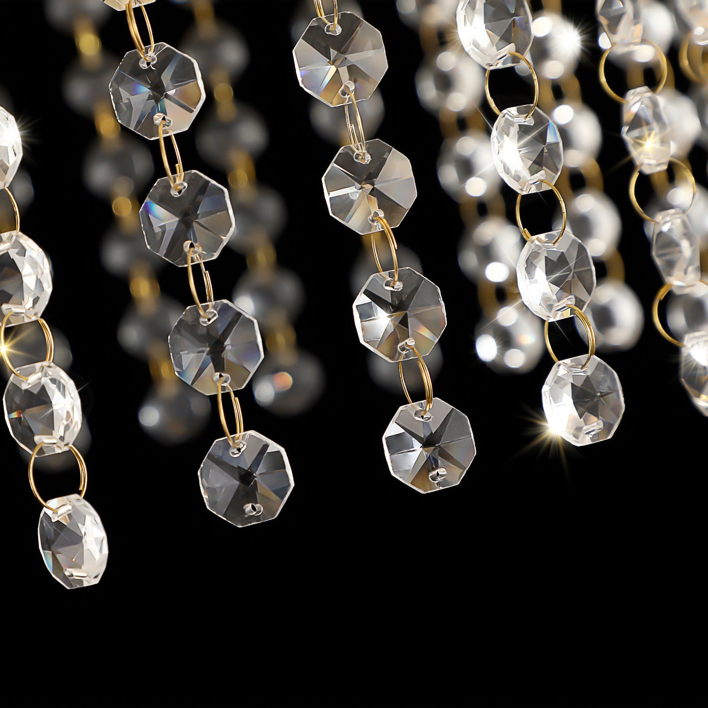 8-Light 23.6" Wide Crystal Waterfall Chandelier-DG2007