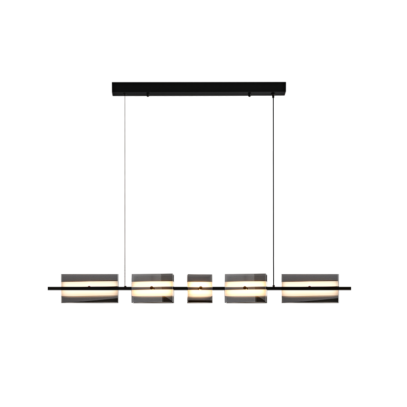 Diff Amber/Smoked Glass Linear Chandelier-DF2221