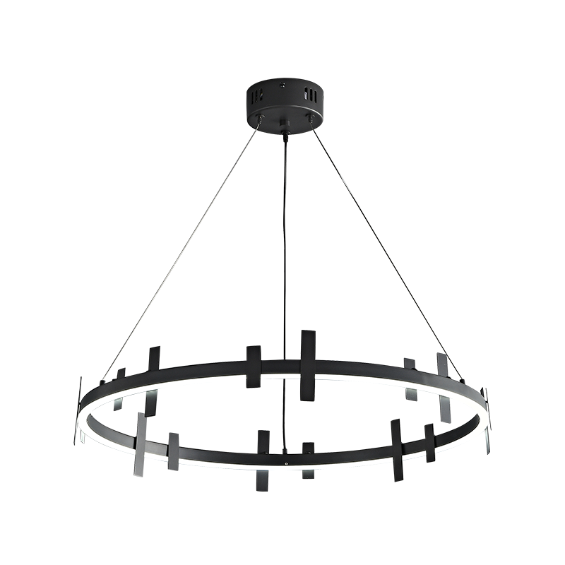 Diff Black Brass Circular Chandelier-DF2237