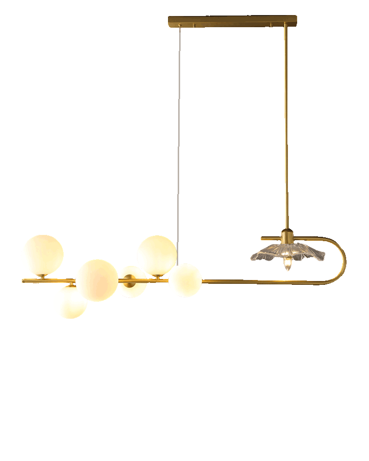 Diff Linear Glass Bubble Brass Chandelier-DF2252