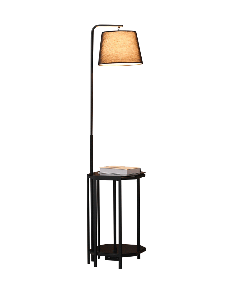 Diff Vintage Linen Floor Lamp with Charging Table-DF7064