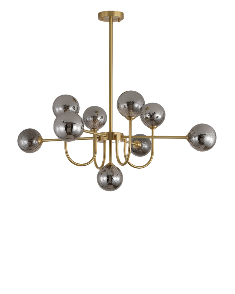 Diff Glass Globe Brass Arm Chandelier-DF2255