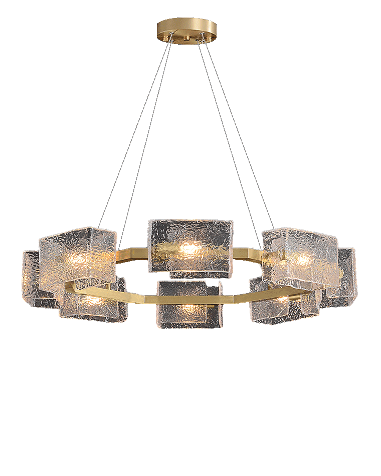 Diff Textured Glass Round Chandelier-DF2174