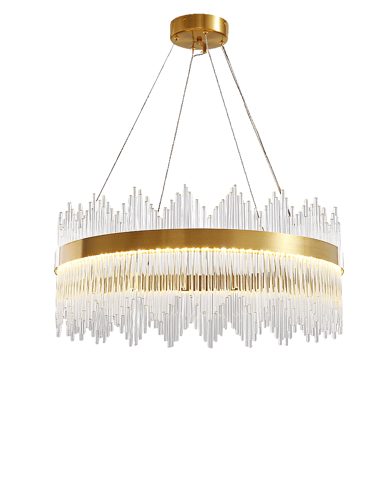 Diff Glass Rods Round Chandelier-DF2186