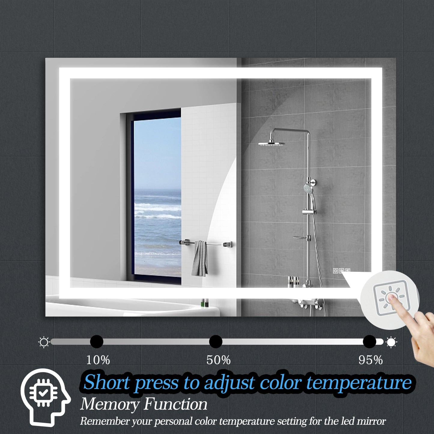 Anti-Fog & Dimming Led Bathroom Vanity Mirror-DG2024