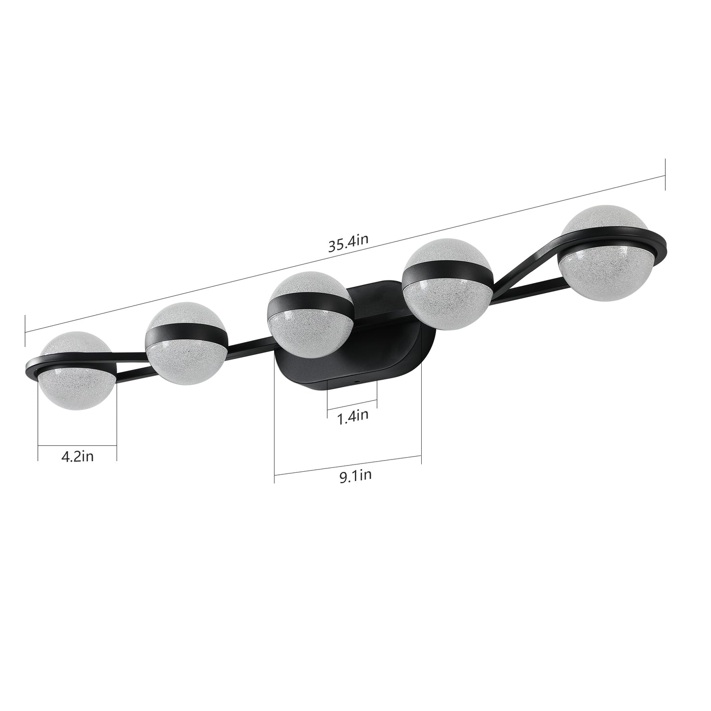 Modern Minimalist LED 5 Bulb Bathroom Vanity Light-DG2038