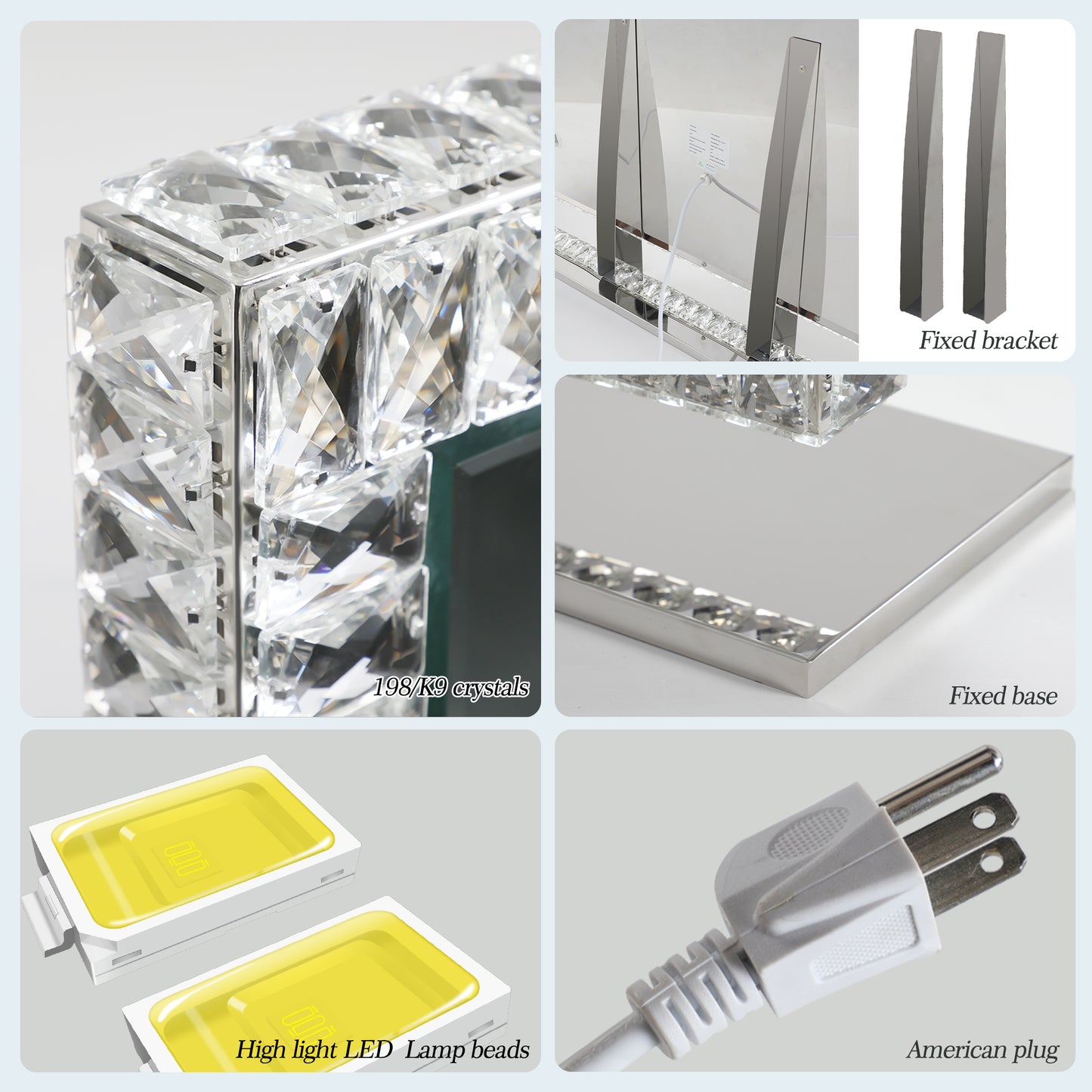 LED Crystal Mirror Light With Dimmable Lights-DG2025