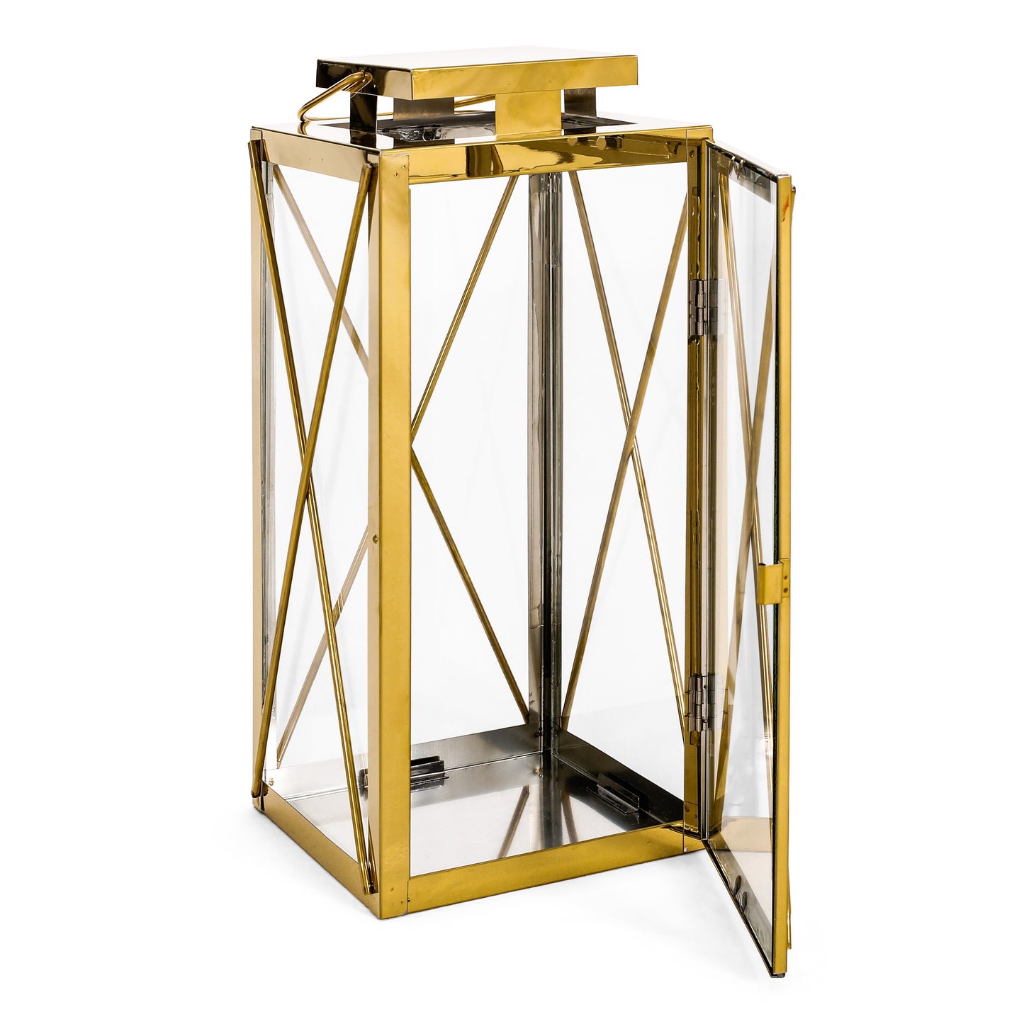 DEBORAH 14"H STAINLESS STEEL LANTERN