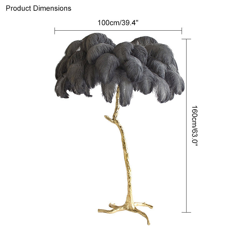 Diff Feather Palm Tree Floor Lamp-DF7000