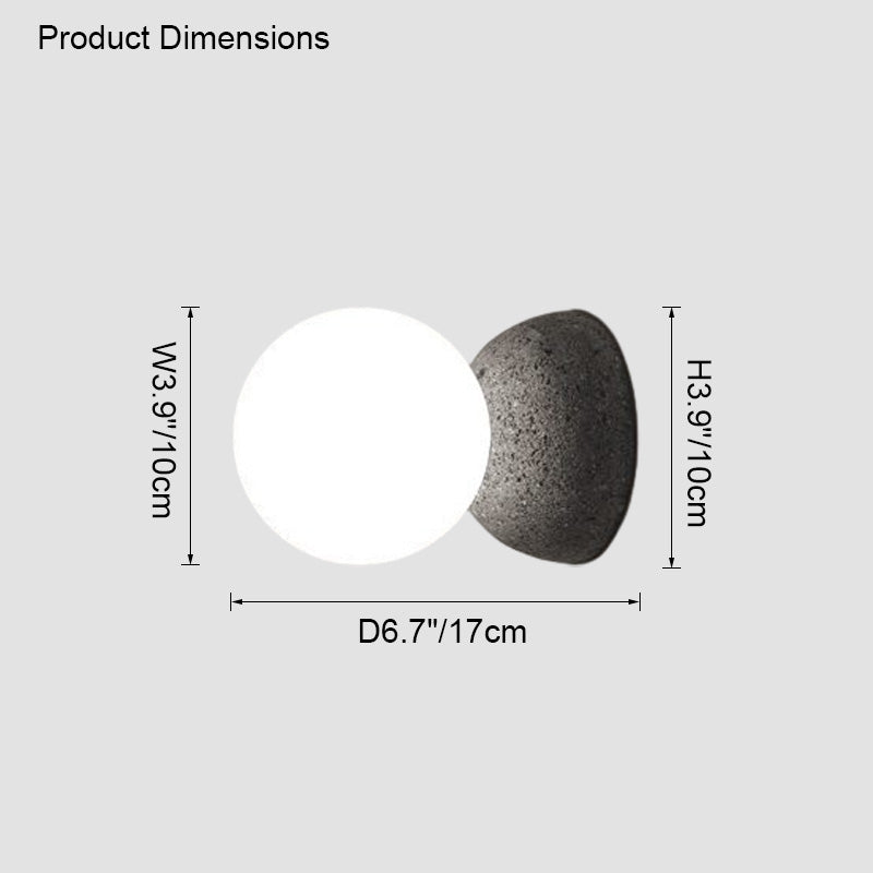 Diff White & Black Glass Globe Wall Sconce-DF6103