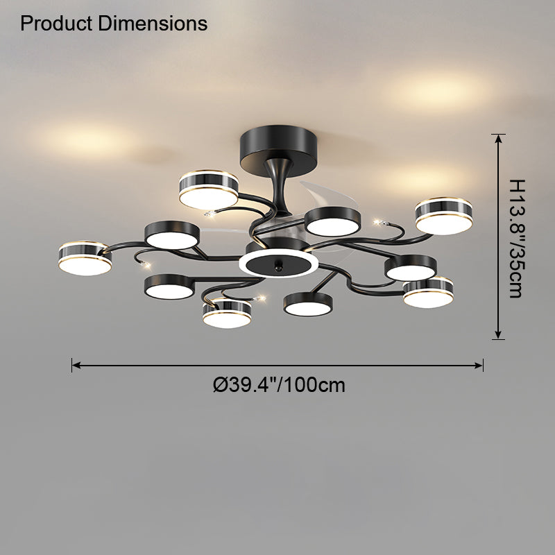 Diff Remote Ceiling Fan Chandelier-DF5045