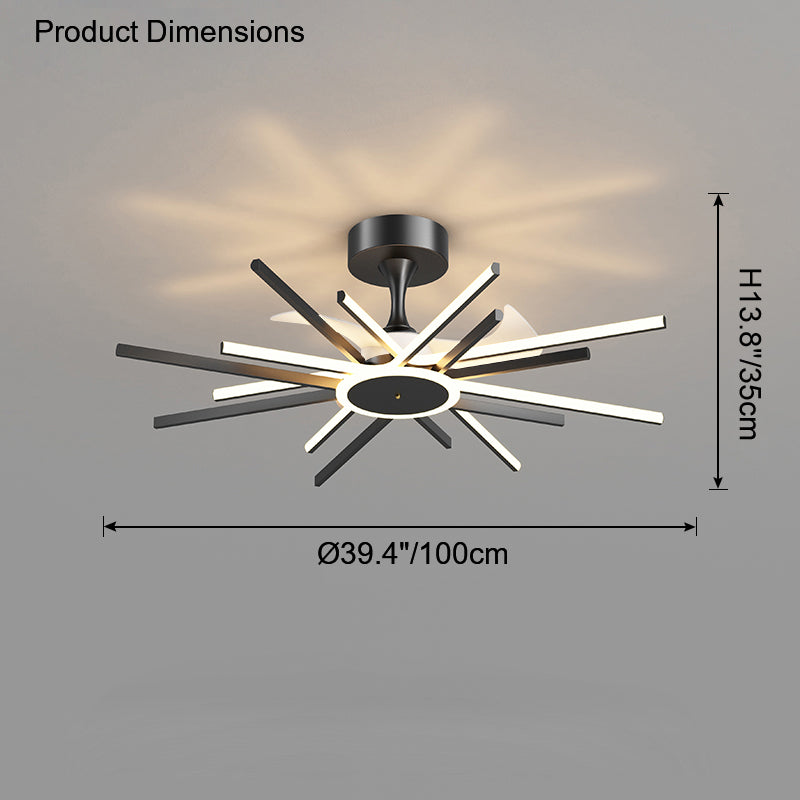 Diff Remote Ceiling Fan Chandelier with Dimmable Light-DF5047