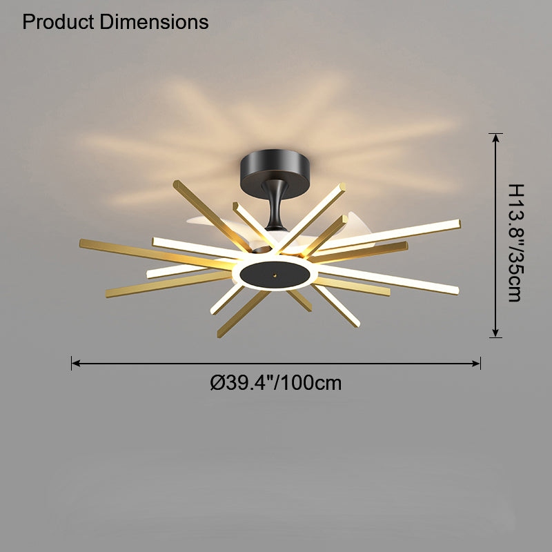 Diff Remote Ceiling Fan Chandelier with Dimmable Light-DF5047